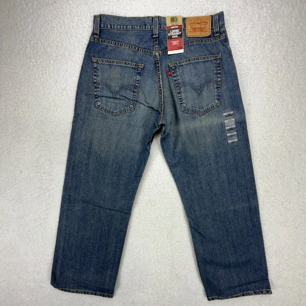 Levis 569 Loose Straight Fit Denim Blue Jeans Mens 32x30 NWT